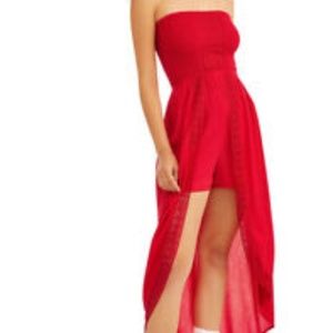 Hi-low shorts romper